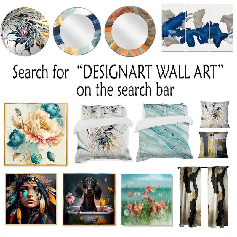 Designart Pastel Abstract With Blue Black & Gold Spots III Upholstered Fractals Accent Chair and Modern Arm Chair