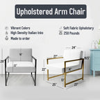 Designart Pastel Abstract With Blue Black & Gold Spots III Upholstered Fractals Accent Chair and Modern Arm Chair