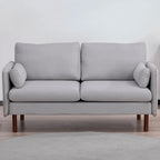 Canapé Causeuse Yucca Moderne, Polyester / Cuir Vegan - 2 Coussins Inclus