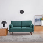 Canapé Causeuse Yucca Moderne, Polyester / Cuir Vegan - 2 Coussins Inclus
