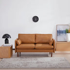 Canapé Causeuse Yucca Moderne, Polyester / Cuir Vegan - 2 Coussins Inclus