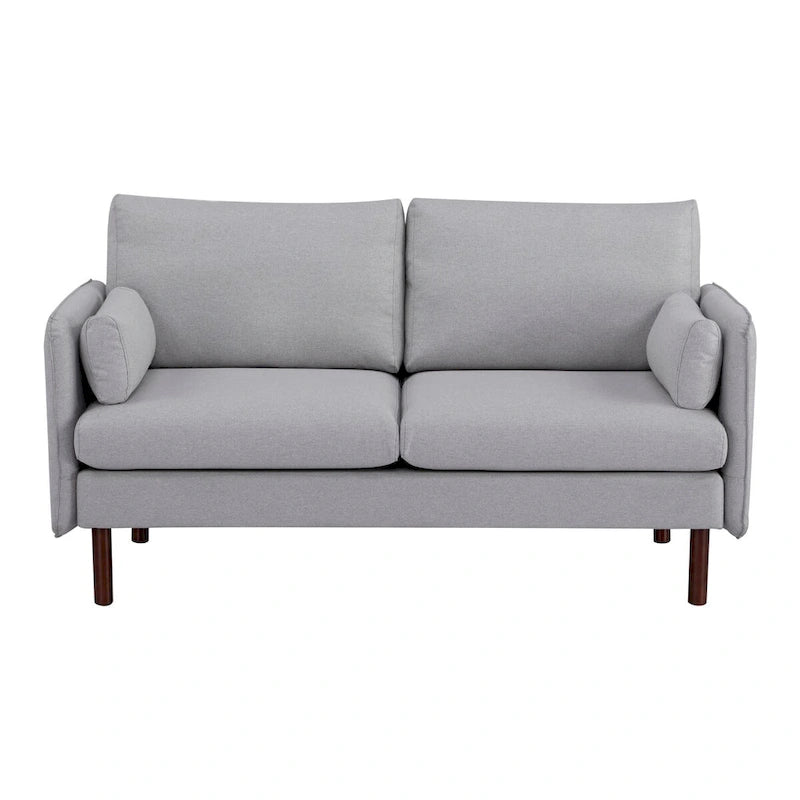 Canapé Causeuse Yucca Moderne, Polyester / Cuir Vegan - 2 Coussins Inclus