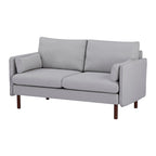 Canapé Causeuse Yucca Moderne, Polyester / Cuir Vegan - 2 Coussins Inclus