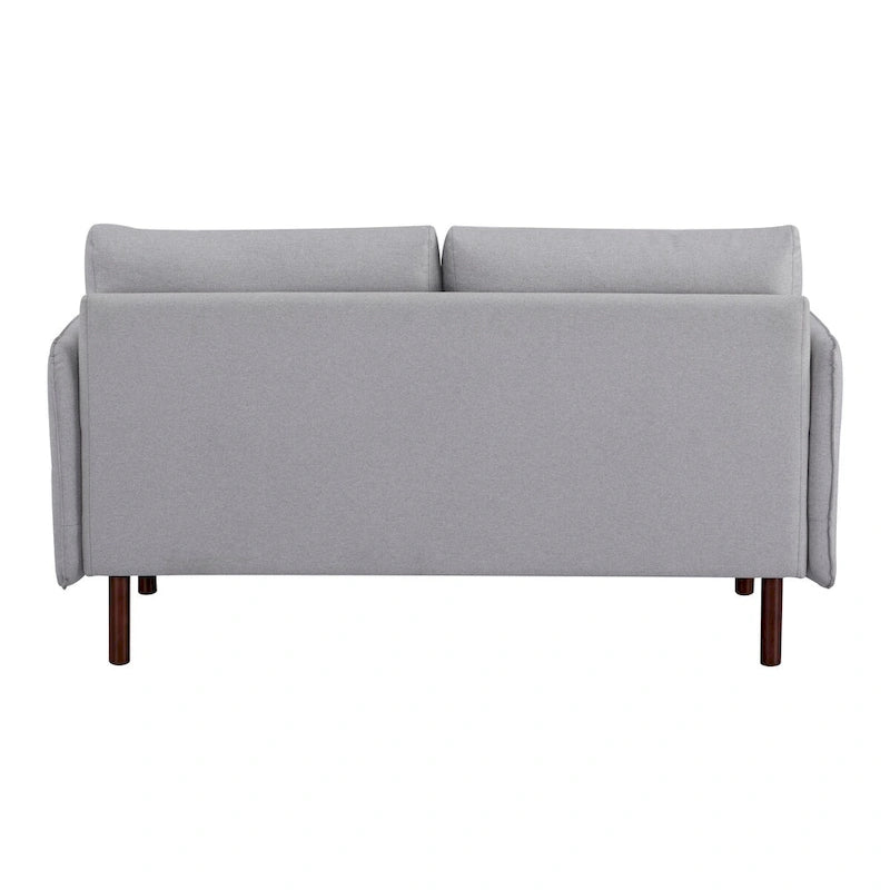 Canapé Causeuse Yucca Moderne, Polyester / Cuir Vegan - 2 Coussins Inclus