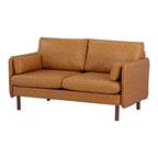 Canapé Causeuse Yucca Moderne, Polyester / Cuir Vegan - 2 Coussins Inclus