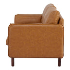 Canapé Causeuse Yucca Moderne, Polyester / Cuir Vegan - 2 Coussins Inclus