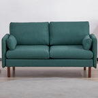 Canapé Causeuse Yucca Moderne, Polyester / Cuir Vegan - 2 Coussins Inclus