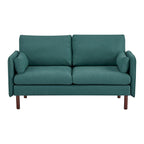 Canapé Causeuse Yucca Moderne, Polyester / Cuir Vegan - 2 Coussins Inclus