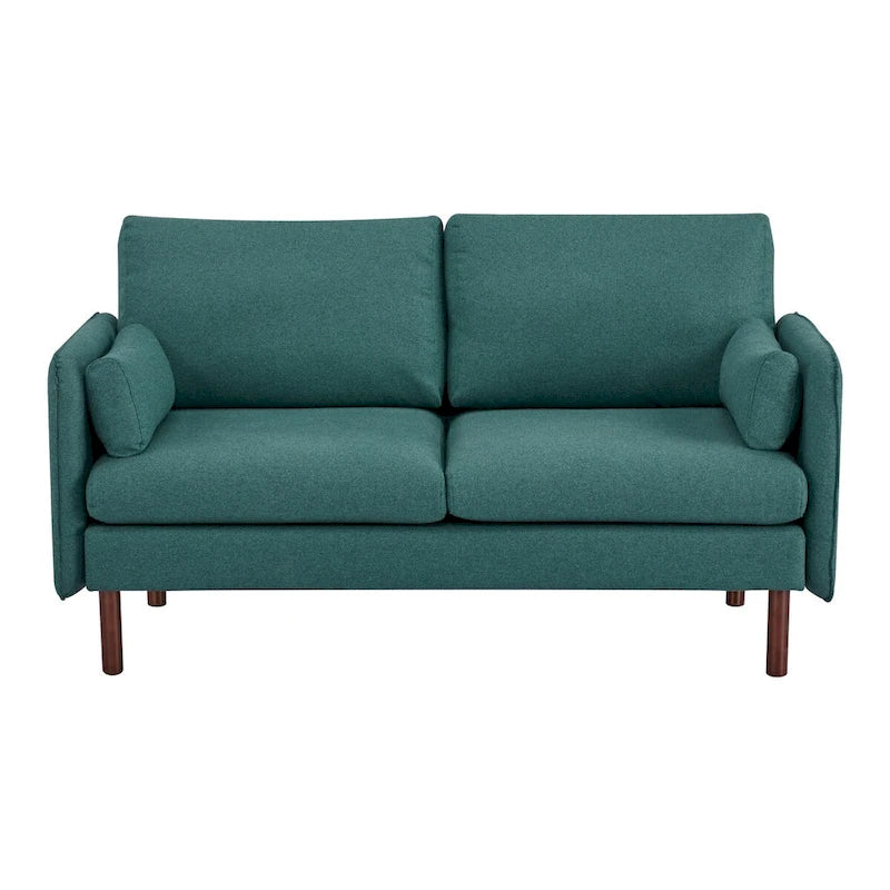 Canapé Causeuse Yucca Moderne, Polyester / Cuir Vegan - 2 Coussins Inclus