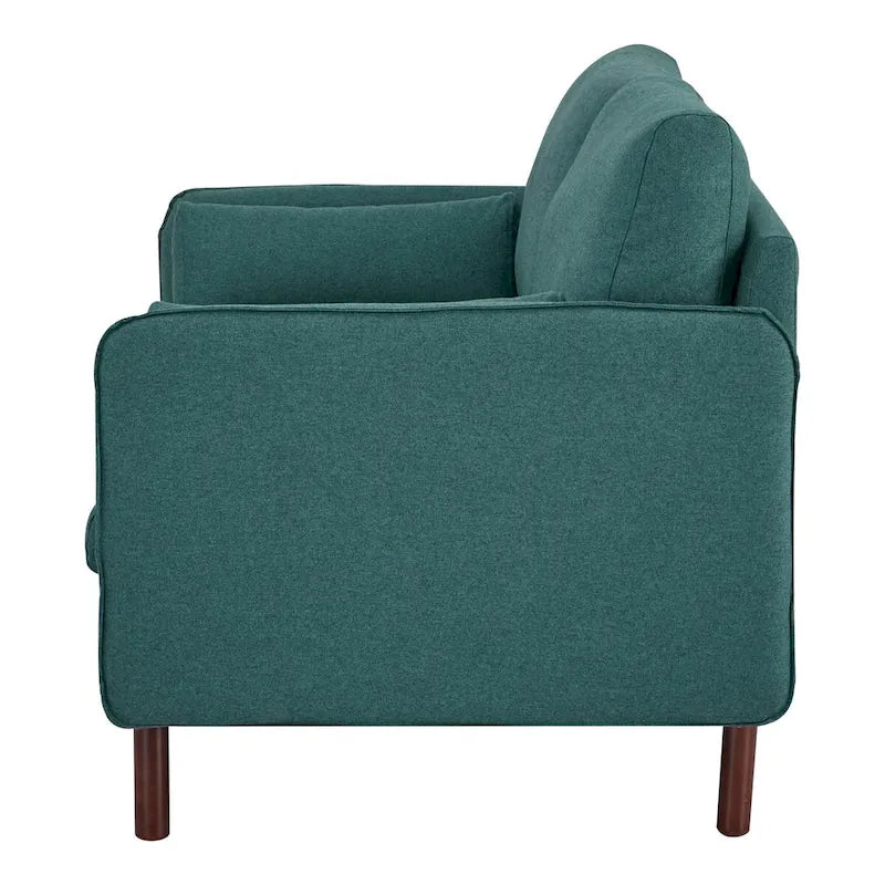 Canapé Causeuse Yucca Moderne, Polyester / Cuir Vegan - 2 Coussins Inclus