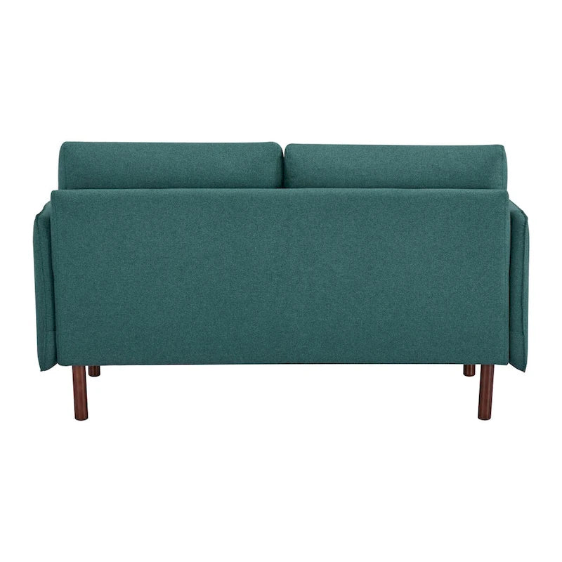 Canapé Causeuse Yucca Moderne, Polyester / Cuir Vegan - 2 Coussins Inclus