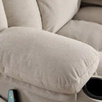 Fauteuil inclinable manuel massant et chauffant en velours capitonné avec base pivotante à 360°