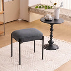 Repose-pieds ottoman rectangulaire capitonné en sherpa agneau