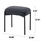 Repose-pieds ottoman rectangulaire capitonné en sherpa agneau