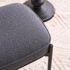 Repose-pieds ottoman rectangulaire capitonné en sherpa agneau