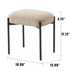 Repose-pieds ottoman rectangulaire capitonné en sherpa agneau