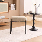 Repose-pieds ottoman rectangulaire capitonné en sherpa agneau