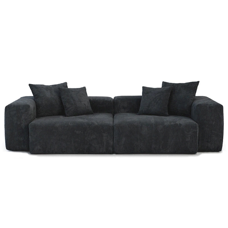 Oversized Corduroy Fabrics Sectional Sofa Set