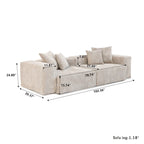 Oversized Corduroy Fabrics Sectional Sofa Set