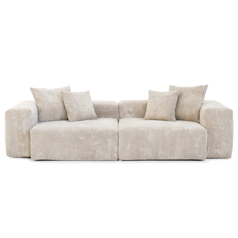 Oversized Corduroy Fabrics Sectional Sofa Set