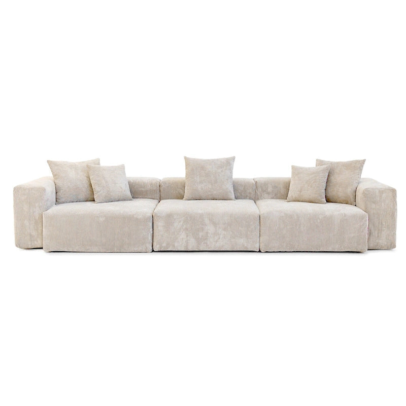 Oversized Corduroy Fabrics Sectional Sofa Set