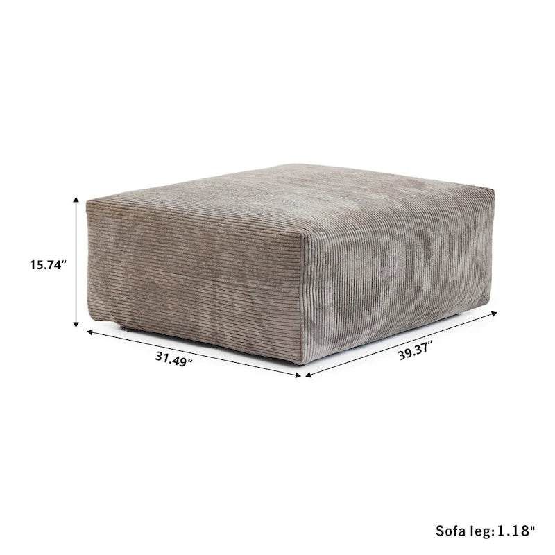 Oversized Corduroy Fabrics Sectional Sofa Set