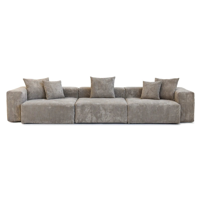 Oversized Corduroy Fabrics Sectional Sofa Set