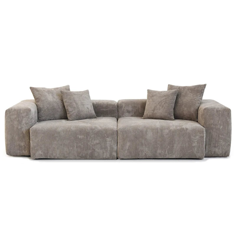 Oversized Corduroy Fabrics Sectional Sofa Set