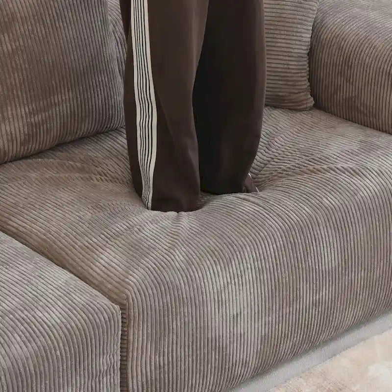 Oversized Corduroy Fabrics Sectional Sofa Set