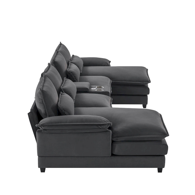 Sleeper Couch Set with Chaise