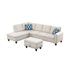 Alger 98 Wide Left Hand Facing Sofa & Chaise with Ottoman