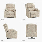 Larry Traditional Floral Dual Motor Heated Lift Assist Power Recliner with Massage Set of 2 by HULALA HOME