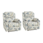 Larry Traditional Floral Dual Motor Heated Lift Assist Power Recliner with Massage Set of 2 by HULALA HOME