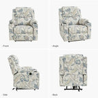 Larry Traditional Floral Dual Motor Heated Lift Assist Power Recliner with Massage Set of 2 by HULALA HOME