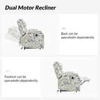 Larry Traditional Floral Dual Motor Heated Lift Assist Power Recliner with Massage Set of 2 by HULALA HOME