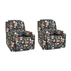 Larry Traditional Floral Dual Motor Heated Lift Assist Power Recliner with Massage Set of 2 by HULALA HOME