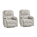 Larry Traditional Floral Dual Motor Heated Lift Assist Power Recliner with Massage Set of 2 by HULALA HOME