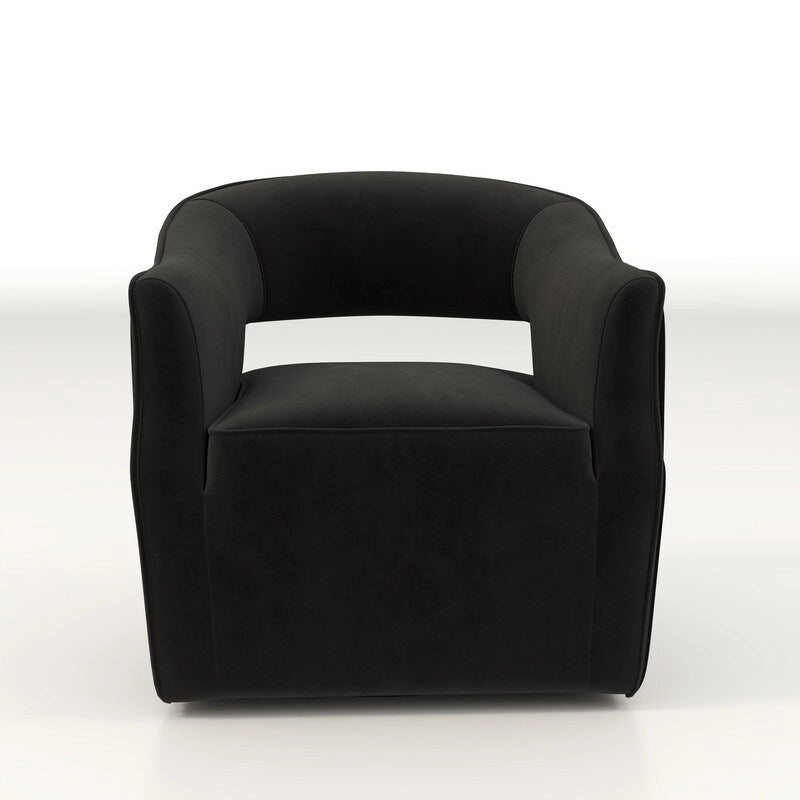 SEYNAR Modern Glam Velvet 360 Degree Swivel Open-Back Accent Armchair Set of 2