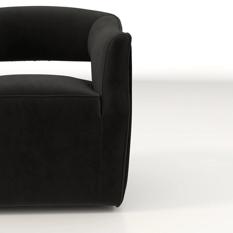 SEYNAR Modern Glam Velvet 360 Degree Swivel Open-Back Accent Armchair Set of 2