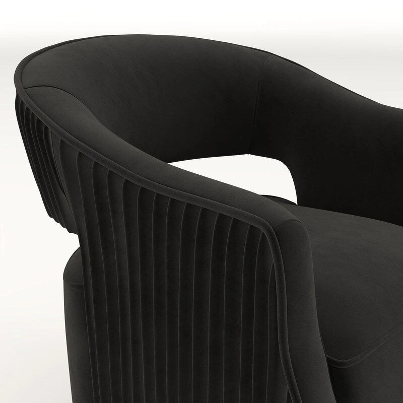 SEYNAR Modern Glam Velvet 360 Degree Swivel Open-Back Accent Armchair Set of 2