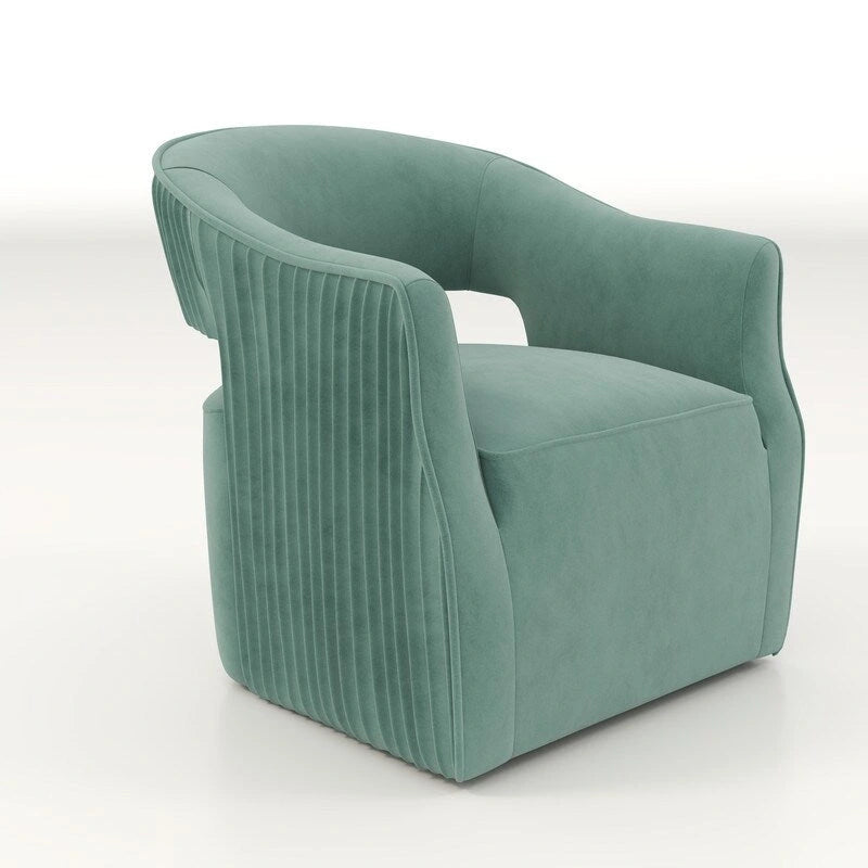 SEYNAR Modern Glam Velvet 360 Degree Swivel Open-Back Accent Armchair Set of 2