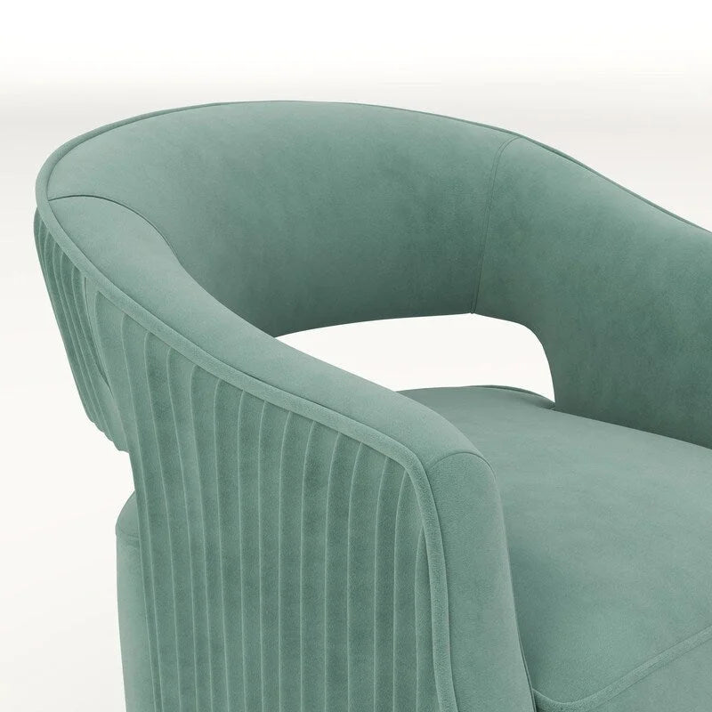 SEYNAR Modern Glam Velvet 360 Degree Swivel Open-Back Accent Armchair Set of 2