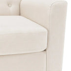 LUE BONA Modern Upholstered Accent Chair Linen Fabric Button Tufted Armchair with Solid Wood Frame - 28.5 W X 27.25 D X 33.75 H