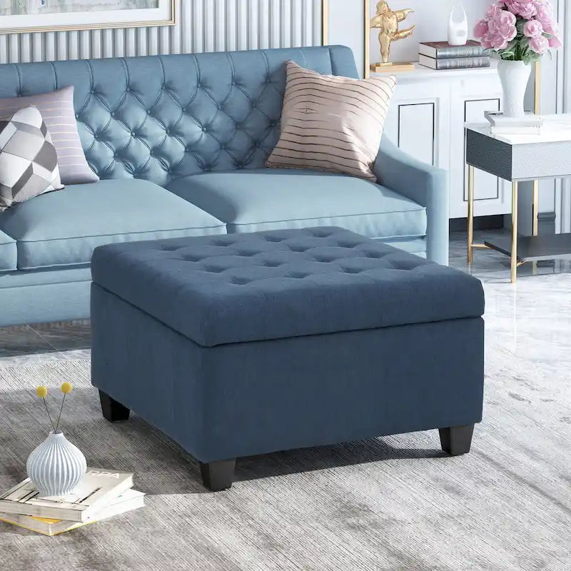 Banc ottoman de rangement capitonné