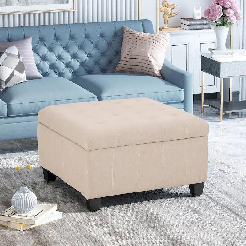 Banc ottoman de rangement capitonné