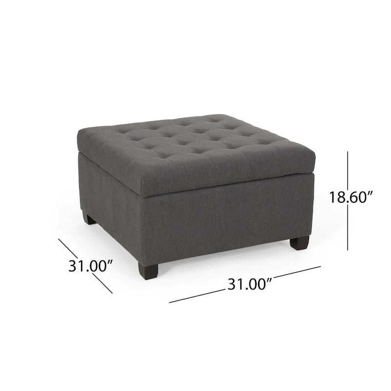 Banc ottoman de rangement capitonné