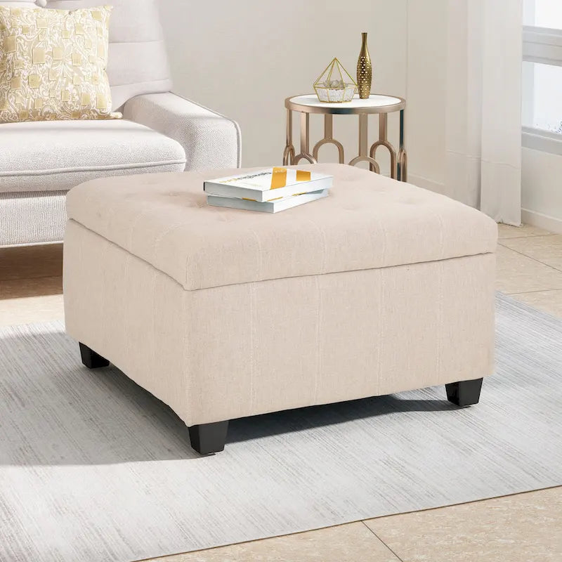 Banc ottoman de rangement capitonné
