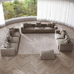 Modern 3-piece Sofa Set with Chaise Ottoman,Corduroy Modular Sectional Couch For Living Room