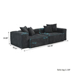 Modern 3-piece Sofa Set with Chaise Ottoman,Corduroy Modular Sectional Couch For Living Room