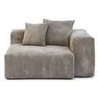Modern 3-piece Sofa Set with Chaise Ottoman,Corduroy Modular Sectional Couch For Living Room